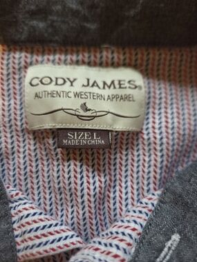 Cody James Western Pearl Snap Polo Shirt L